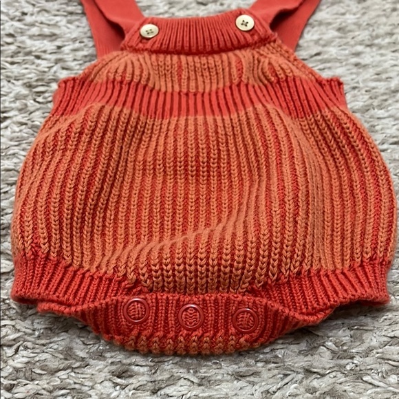 Cat & Jack Orange Chunky Knit 100% Cotton Bubble Romper - Size Newborn - Picture 2 of 13